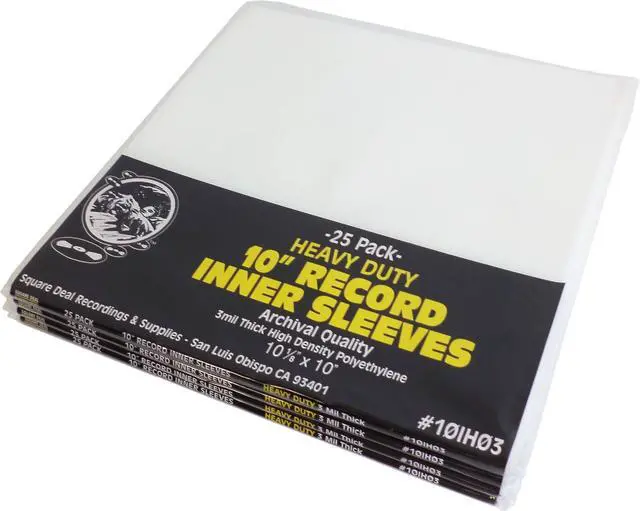 Main image of (100) 10" Record Inner Sleeves - High Density Polyethylene - 10-1/8" x 10"