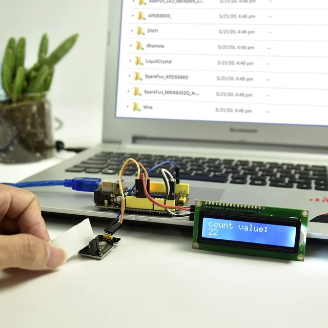 Alt view image 3 of 5 - KEYESTUDIO 48 Sensors Modules Starter Kit for Arduino with LCD, 5v Relay, Sound, LED Modules, Servo Motor, Motion, Pressure Sensor, Gas Sensor, etc.Programming for Beginners Adults Learning