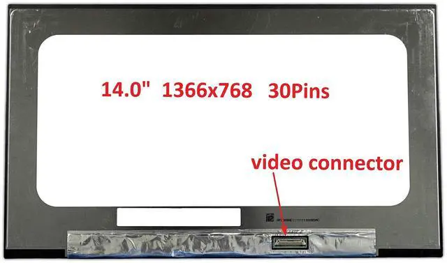 Alt view image 2 of 5 - FULLCOM New Replacement Screen (Non Touch) 14.0" (No Brackets) N140BGE-E54 HD 1366x768 30 Pin Matte for Dell DP/N DPN WD17X 0WD17X OWD17X for Laptop/Display/Screen/LCD Application