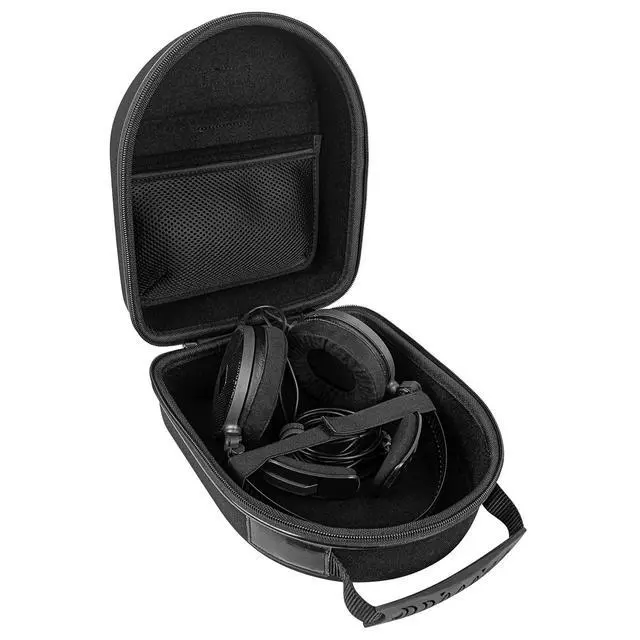 Alt view image 3 of 5 - Geekria Shield Headphones Case Compatible with Audio-Technica ATH-R50x, ATH-AD1000X, ATH-A990Z, ATH-A900x, Replacement Extra Hard Shell Travel Carrying Bag with Cable Storage (Black)