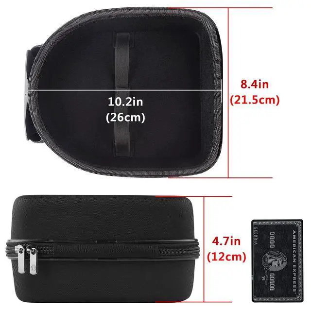 Alt view image 4 of 5 - Geekria Shield Headphones Case Compatible with Audio-Technica ATH-R50x, ATH-AD1000X, ATH-A990Z, ATH-A900x, Replacement Extra Hard Shell Travel Carrying Bag with Cable Storage (Black)