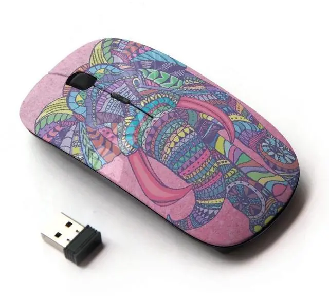 Main image of Graphic4You Indian Tribal Elephant Ergonomic Wireless Mouse with Nano Receiver