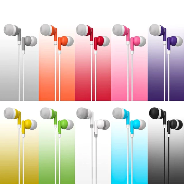 Alt view image 2 of 5 - Maeline Bulk Earbuds with 3.5 mm Headphone Plug - 50 Pack Wholesale Bundle - Multi Color