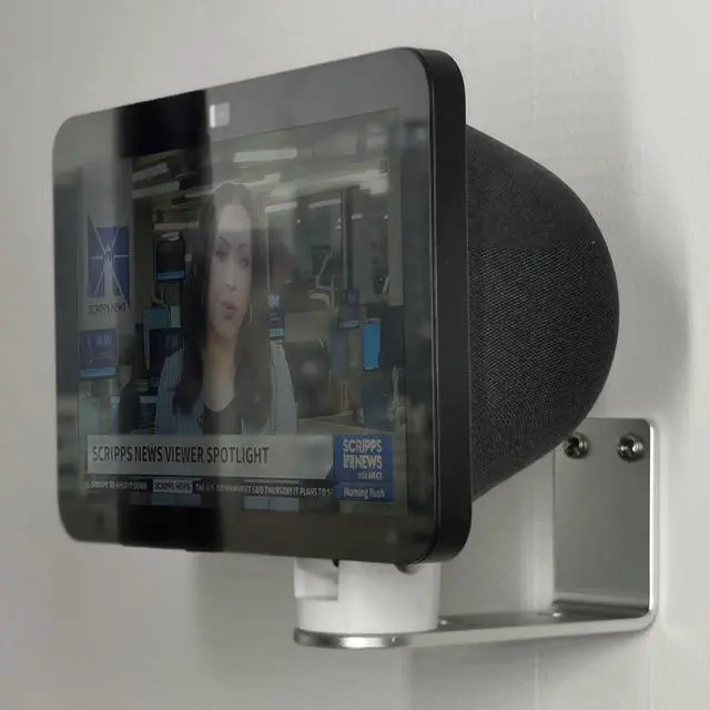 Main image of ATOPCAENRT Wall Mount Stand Made for All-New Echo Show 8 (3rd Gen, 2023 Release) ^^ (2nd Gen, 2021 Release) ^^ Echo Show 8, Tilt + Swivel Stand (Silver) 33-02SX