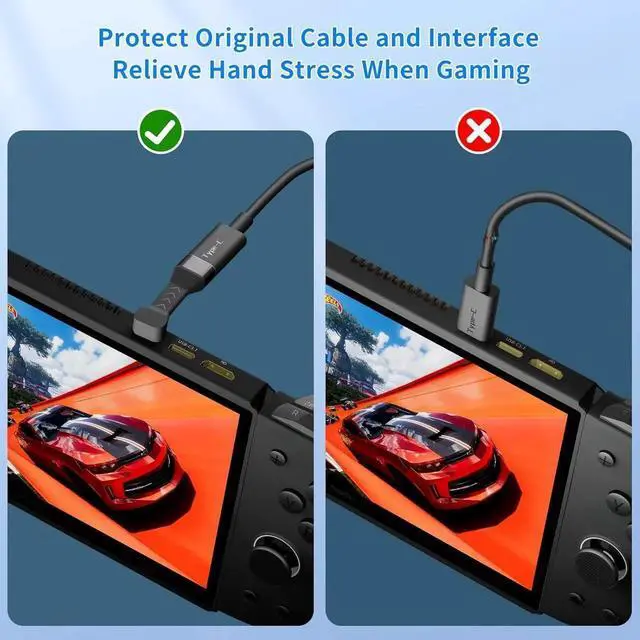Alt view image 6 of 7 - USB-C Male to Female Adapter 90 Degree 18W Flexural USB Type C Adapter Extension for Steam Deck ROG Ally Switch Laptop Tablet and Mobile Phones Supports 4K@60Hz 10Gbps Data Transfer(2 Pack)