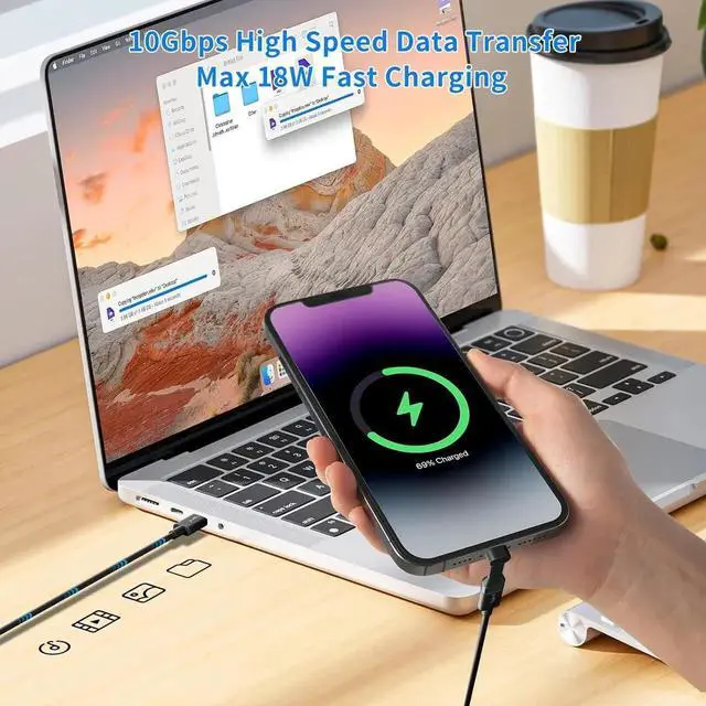 Alt view image 3 of 7 - USB-C Male to Female Adapter 90 Degree 18W Flexural USB Type C Adapter Extension for Steam Deck ROG Ally Switch Laptop Tablet and Mobile Phones Supports 4K@60Hz 10Gbps Data Transfer(2 Pack)