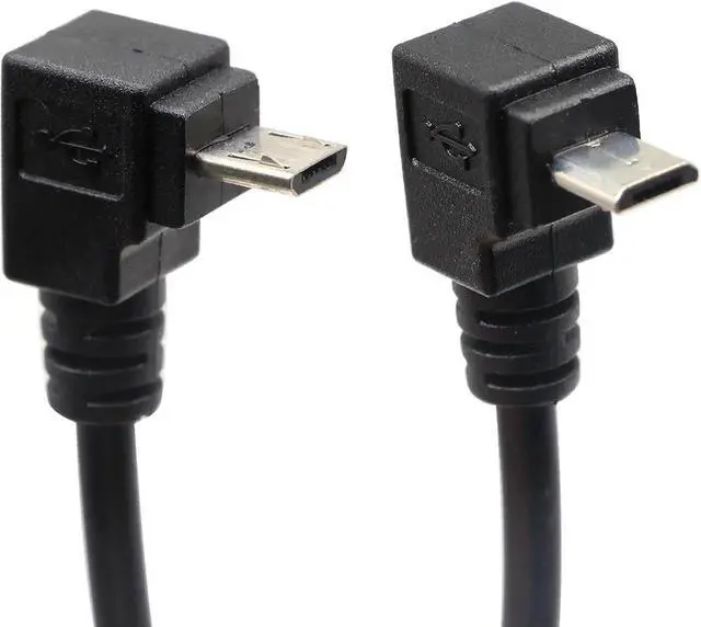 Alt view image 4 of 7 - JAENFONG (2-Pack)Micro USB to Type-C Extender Cable USB 3.1 Type-C Female to 90 Degree Up & Angled Down Micro USB Male Extension Cable Data Sync and Charging Cable for & Tablet & Mobile Phone (30CM)