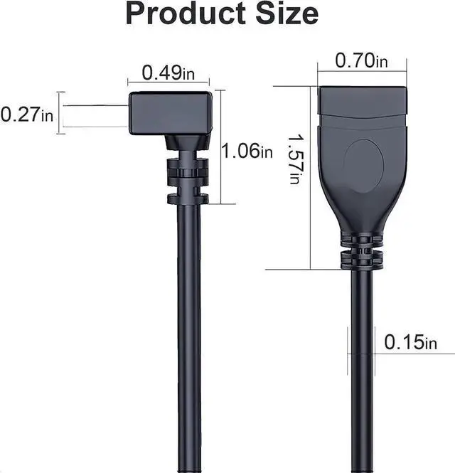 Alt view image 5 of 7 - JAENFONG SuperSpeed USB 3.0 Male to Female Extension Data Cable Up and Down Angle 2PCS for PC Laptop etc..(20CM 8IN)