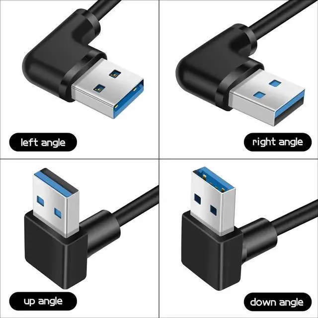 Alt view image 3 of 7 - JAENFONG 90 Degree USB 3.0 Extension Cord 2Pack 0.5FT/15CM USB Type A Male to Female 5Gbps Data Transfer Extender Converter Adapter Cable (Left Angle)