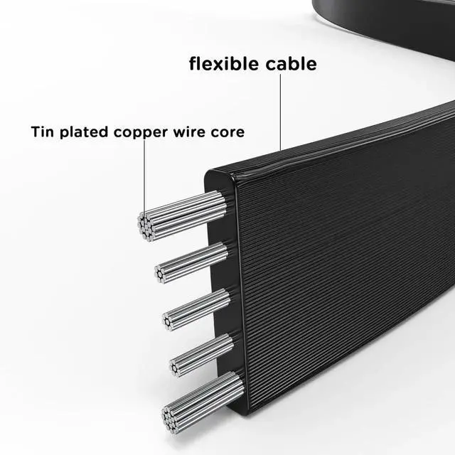 Alt view image 3 of 7 - JAENFONG PCS 90 Degree USB2.0 Extension Cable Flat Right Angle Male to Female USB Cable Soft 4 Inch-10CM UP Angle + Down Angle on Each for Car Carplay