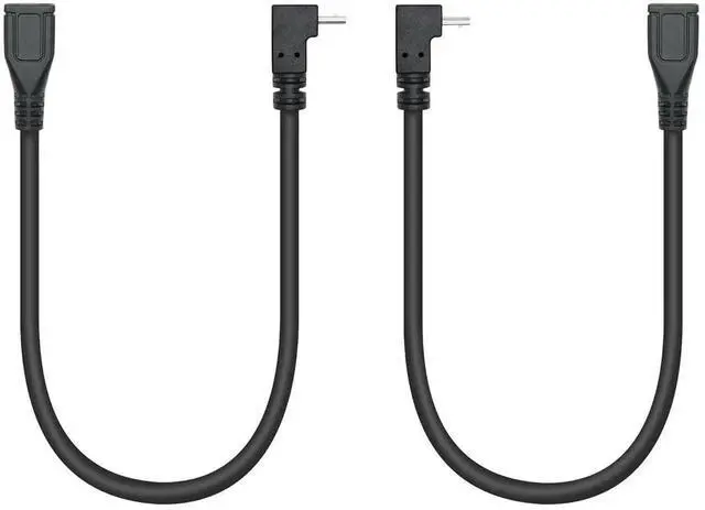 Main image of JAENFONG Short 9in Micro USB Extension Cable 90 Up & Down Angle Male to Female Charging & Sync for Phones Tablets & More (1 Pair)