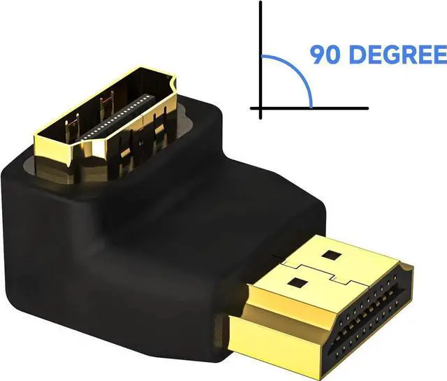 Alt view image 4 of 7 - JAENFONG HDMI 90 and 270 Degree Adapter 6-Pack Right Angle HDMI Adapter Male to Female L-Shape Connector with 4K@60Hz 3D for TV Stick HDTV PC