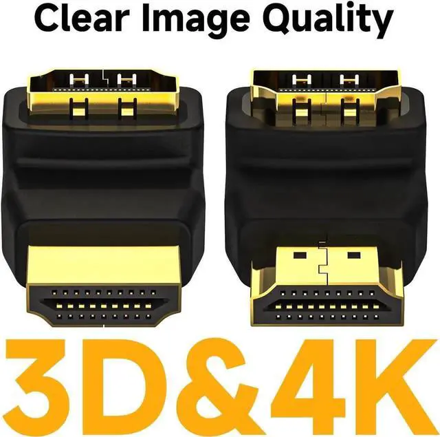 Alt view image 6 of 7 - JAENFONG HDMI 90 and 270 Degree Adapter 6-Pack Right Angle HDMI Adapter Male to Female L-Shape Connector with 4K@60Hz 3D for TV Stick HDTV PC