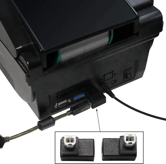Alt view image 2 of 7 - JAENFONG USB 2.0 Type-B Printer Adapter 2Pack 90 Degrees USB 2.0 B Male to Type-B Female Printer Adapter for Printer Mobile HDD and MoreLeft Angle+Right Angle