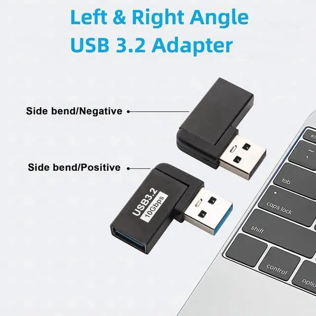 Alt view image 5 of 7 - JAENFONG USB 3.0 90 Degree Left Right Angle USB-A Male to Female Adapter Extender Connector USB Extension Adapter 2 Pcs for Laptops Wall Chargers Power Banks