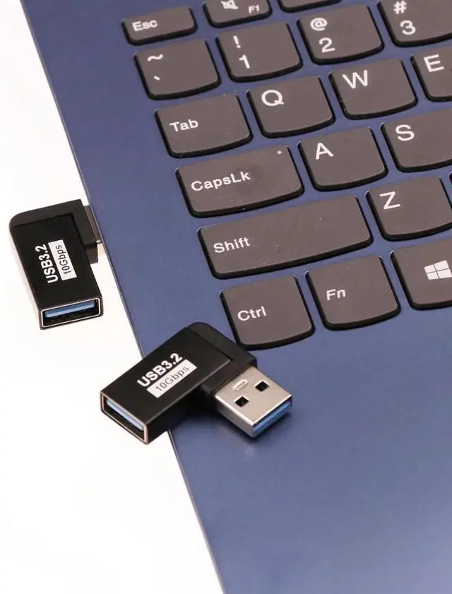 Alt view image 2 of 5 - JAENFONG USB 3.2 90 Right Angle Adapter 10Gbps USB A Male to Female Connector Supports Data Transfer and OTG Charging