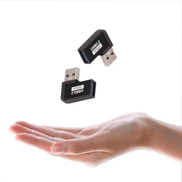 Alt view image 5 of 5 - JAENFONG USB 3.2 90 Right Angle Adapter 10Gbps USB A Male to Female Connector Supports Data Transfer and OTG Charging