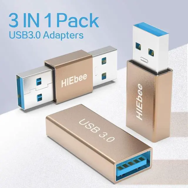 Alt view image 4 of 6 - JAENFONG 3kinds of USB 3.0 apters kit USB 3.0 Female to Female and Male to Male and Female to Male high Speed Convert Extension Coupler Connector converte Gold
