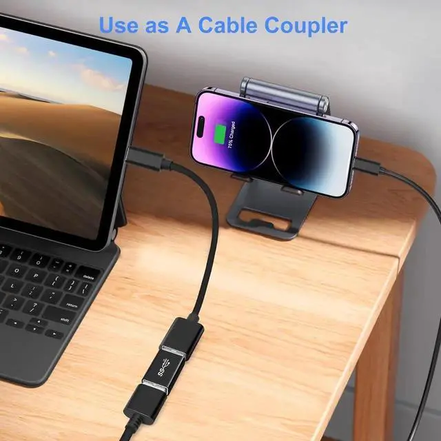 Alt view image 4 of 7 - JAENFONG USB 3.0 A Male to A Female Adapter (2 Pack) OTG 3.0 USB A to A Cable Extender