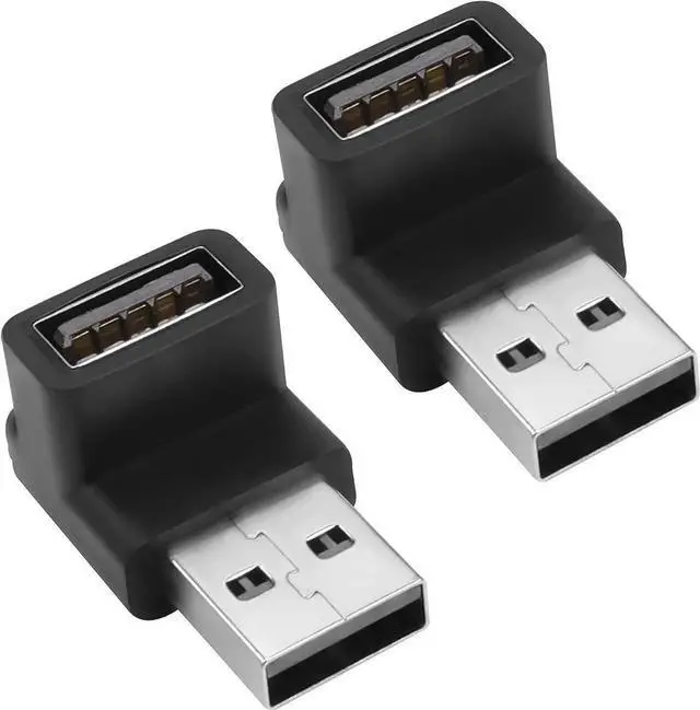 Main image of JAENFONG USB 3.1 90°Angle Adapter 10Gbps USB 3.1 Male to Female L-Angle Connector USB A 3.1 Right Angle Coupler Support 3A Charging OTG Data Transfer 2Pcs (Positive Bend/Female end Down)