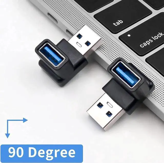 Alt view image 2 of 7 - JAENFONG 90 Degree USB 3.0 Adapter 10Gbps USB Extender Adapter Type A Male to Female Cable Adapter UP Angle Type A to A Adapter for Hard Drive Keyboard Laptop 2Pack