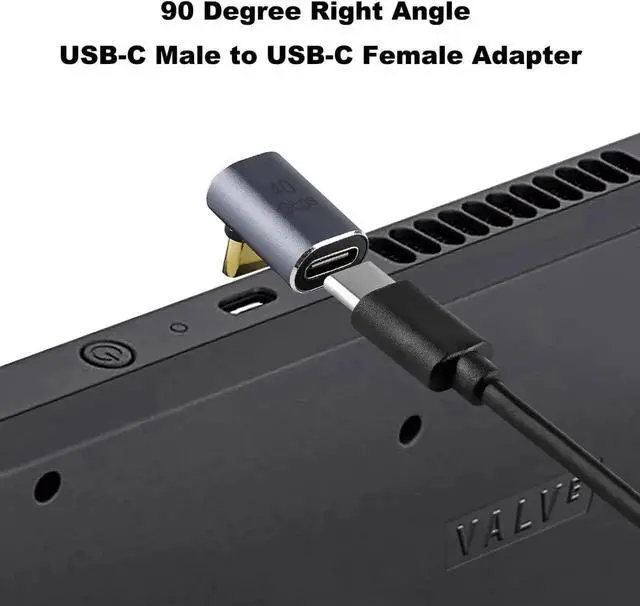 Alt view image 6 of 6 - JAENFONG 90 Degree USB-C Male to Female Adapter 2 Pack Right Angle 100W Type-C Adapter Extender for Steam Deck ROG Ally Switch Notebook Computers Tablet and Mobile Phones (Metallic Purple)