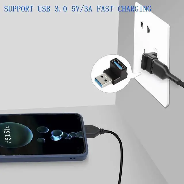 Alt view image 4 of 7 - JAENFONG 90 Degree USB 3.1 Adapter USB A Male to Female Right Angle Connector 10Gbps USB Type A 3.1 Data Transfer Converter Coupler OTG for PC Laptop Power Bnak 2Pcs