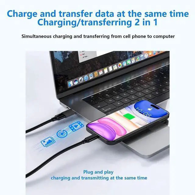 Alt view image 6 of 6 - JAENFONG 10 Pack USB C to USB3.0 Adapter Type C Male to USB Female Adapter for Smartphone PC Laptop Tablet Keyboard