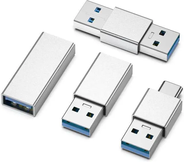 Main image of JAENFONG 4kinds of USB 3.0 apters kit USB 3.0 Male to Male and Female to Male and Female to Female high Speed Convert Extension Coupler Connector converte Sliver
