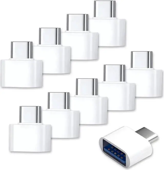 Main image of JAENFONG 10 Pack USB-C to USB Adapter USB Type-C to A Female for Flash Drive Mouse Keyboard Controller