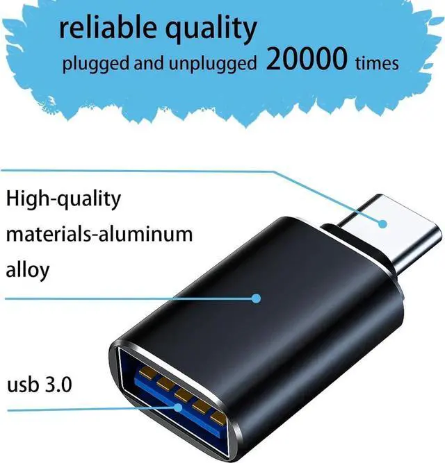 Alt view image 4 of 7 - JAENFONG SheraF 4 Pack USB to USB C OTG Adapter 2Pack Type C Female to A Male Charger Converter 2Pack USB C Male to USB 3.0 Female Adapter Thunderbolt 4 Converter iWatch 8 9 15 14 13 Pro Max