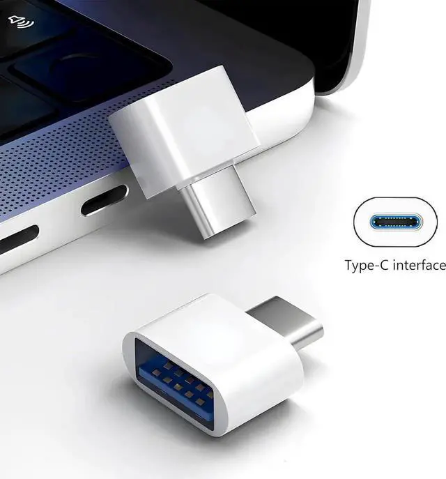 Alt view image 3 of 7 - JAENFONG 10 Pack USB-C to USB Adapter USB Type-C to A Female for Flash Drive Mouse Keyboard Controller