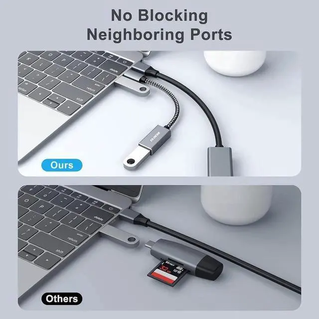Alt view image 7 of 7 - JAENFONG USB C to USB 3.0 Adapter 2 Pack USB C to A Male to Female Adapter Compatible with iPhone 15 Pro/Max MacBook Pro/Air 2023 iMac S23 XPS 17