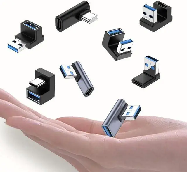 Alt view image 6 of 7 - JAENFONG Right Angle USB A Male to USB C Female Adapter 90 Degree USB 3.0 to Type C Cable Connector Support Unidirectional Sides 10Gbps & Data Transfer for Laptops/Phone/Tablet/PC