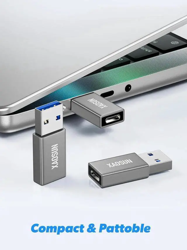 Alt view image 4 of 6 - JAENFONG 10Gbps USB to USB C Adapter 3 Pack 3.1 USBC Female to USB Male Adapter One-Sided SuperSpeed Data Sync 100W Fast Charging for iPhone 15 Plus Pro Max Laptop Charger Quest Link etc