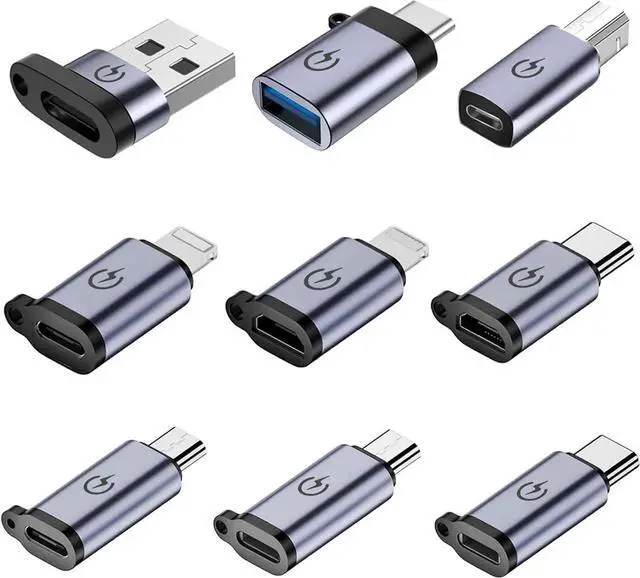 Main image of JAENFONG USB C to Micro Adapter USB C to Micro Adapter Micro to USB C Adapter USB C to USB Adapter USB to USB C Adapter USB C to USB B Adapter 9 Stck.