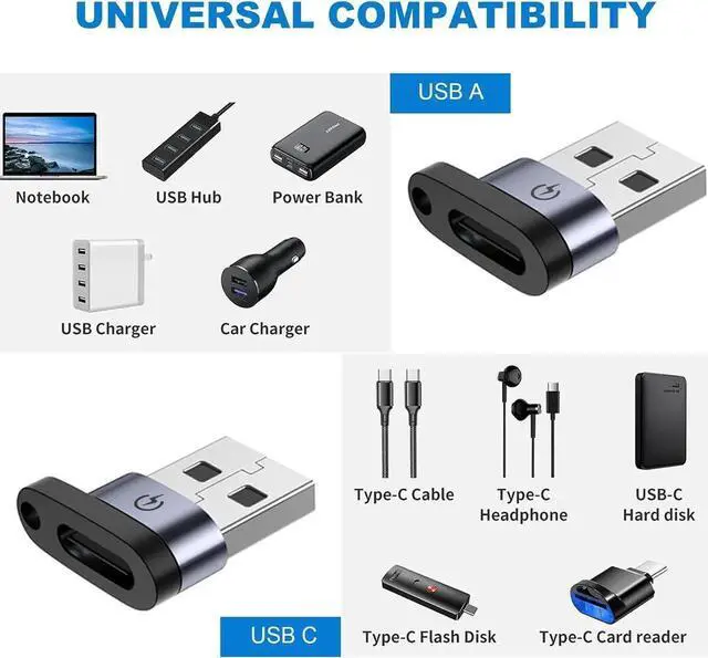 Alt view image 2 of 7 - JAENFONG USB C to Micro Adapter USB C to Micro Adapter Micro to USB C Adapter USB C to USB Adapter USB to USB C Adapter USB C to USB B Adapter 9 Stck.
