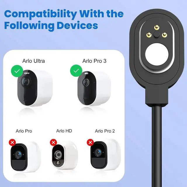 Alt view image 3 of 7 - Arlo Camera Charger Outdoor&Indoor Power for Arlo Pro 3 Arlo Pro 4 Arlo Ultra Arlo Ultra 2 Pro 5S 2K 26.25ft Long Charging Cable