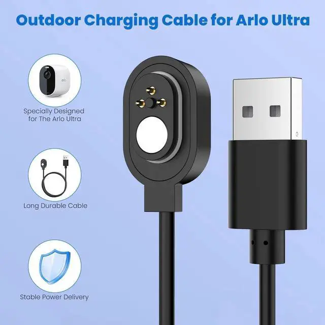Alt view image 6 of 7 - Arlo Camera Charger Outdoor&Indoor Power for Arlo Pro 3 Arlo Pro 4 Arlo Ultra Arlo Ultra 2 Pro 5S 2K 26.25ft Long Charging Cable