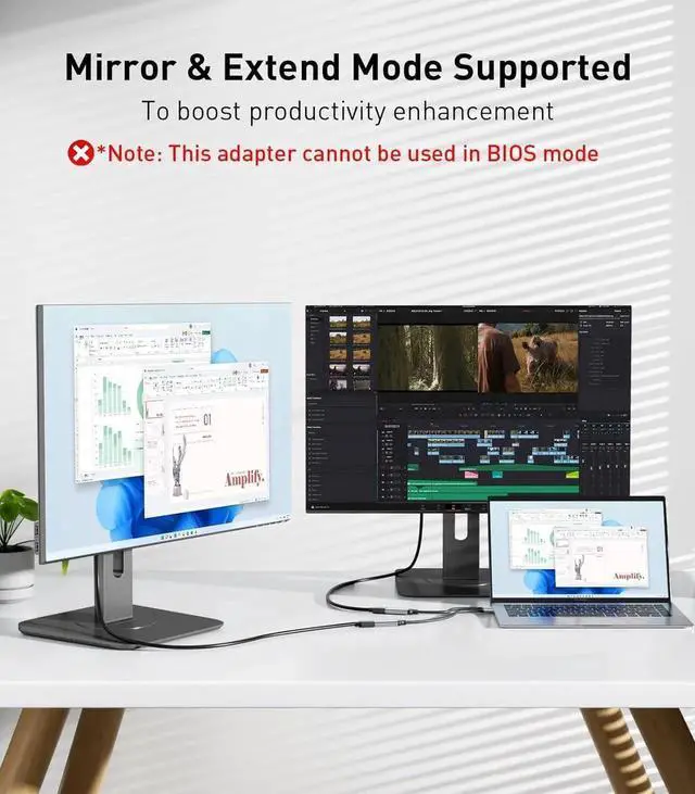 Alt view image 6 of 7 - JAENFONG USB to HDMI Adapter 1080P@60Hz USB 3.0 Male to HDMI Female Multi-Display Cable Converter Suitable for MacOS Windows 7/8/10/11