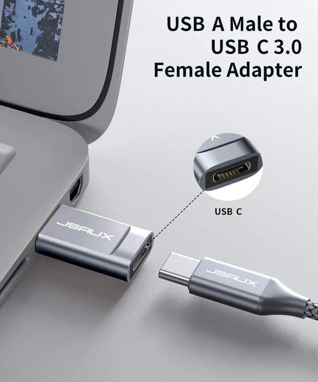 Alt view image 3 of 7 - JAENFONG USB C to USB 3.0 Adapter(2 Pack) Type C Female to USB A Male Adapter USB C 3.1/3.0 Converter Support Data Transfer & Stable Charging for Laptop Chargers iPhone 16 15 14