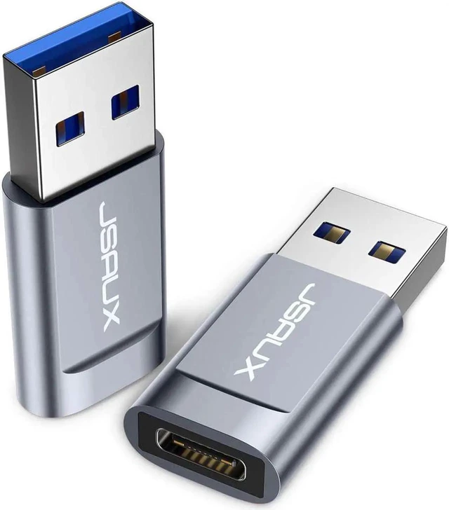 Main image of JAENFONG USB C to USB 3.0 Adapter(2 Pack) Type C Female to USB A Male Adapter USB C 3.1/3.0 Converter Support Data Transfer & Stable Charging for Laptop Chargers iPhone 16 15 14