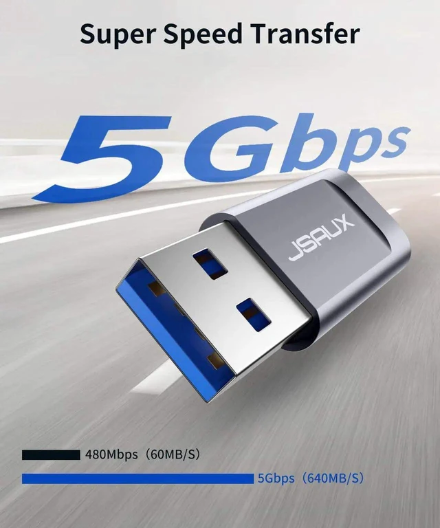 Alt view image 2 of 7 - JAENFONG USB C to USB 3.0 Adapter(2 Pack) Type C Female to USB A Male Adapter USB C 3.1/3.0 Converter Support Data Transfer & Stable Charging for Laptop Chargers iPhone 16 15 14