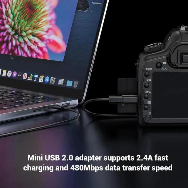 Alt view image 3 of 6 - JAENFONG USB Mini Adapter USB-C to Mini-USB Adapter Type C Female to Mini USB 2.0 Male Converter Connector Support Charge & Data Sync for GPS Receiver/Digital Camera/Dash Cam/MP3 Player etc.(5 Pack)