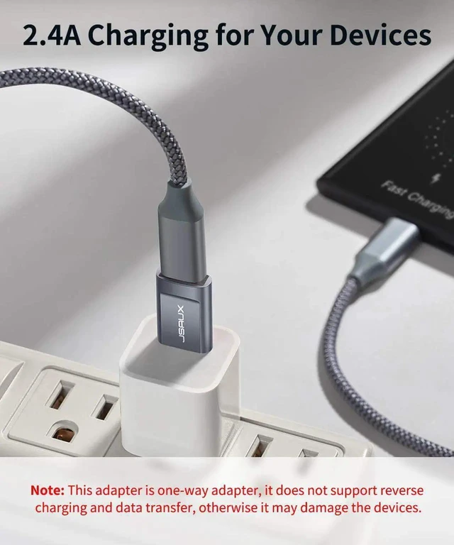 Alt view image 7 of 7 - JAENFONG USB C to USB 3.0 Adapter(2 Pack) Type C Female to USB A Male Adapter USB C 3.1/3.0 Converter Support Data Transfer & Stable Charging for Laptop Chargers iPhone 16 15 14