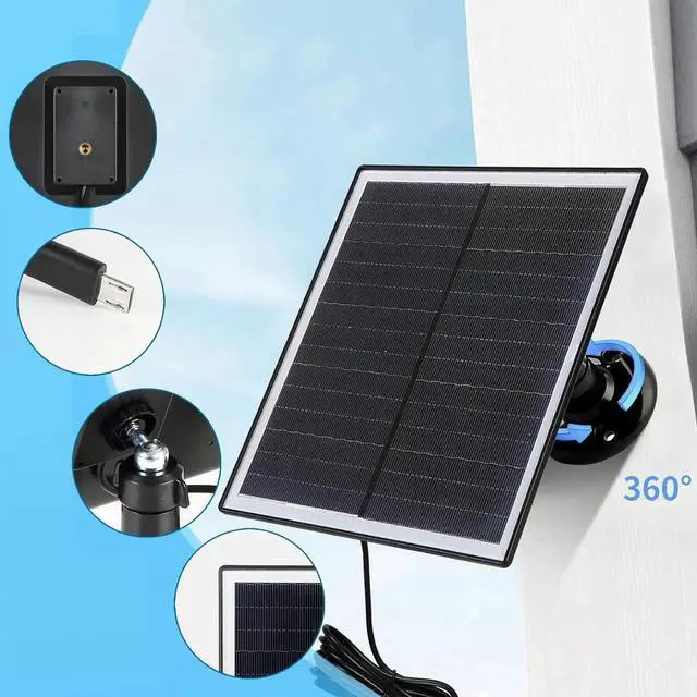 Alt view image 4 of 7 - JAENFONG Solar Charger DIY Battery Solar Panel 6W 5V IP65 Waterproof with Micro USB Cable for Outdoor CCTV Surveillance Cameras