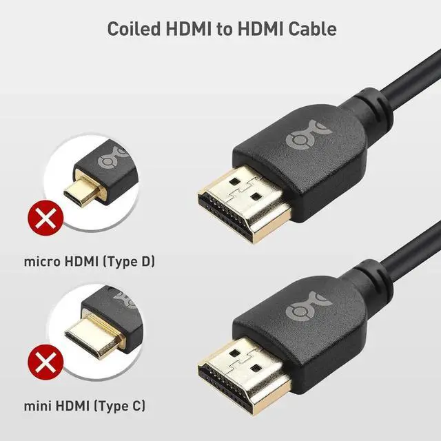 Alt view image 5 of 7 - JAENFONG 48Gbps 8K HDMI Coiled Cable 1-3ft with 8K@60Hz 4K@240Hz and HDR Support HDMI Cable Coiled for PS5 Xbox Series X/S RTX4080/4090 RX 7800/7900 TV and More
