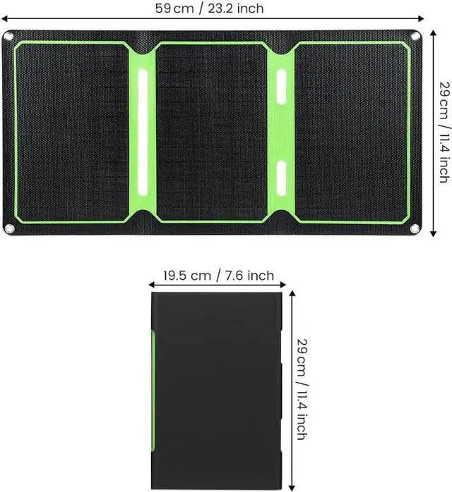 Alt view image 7 of 7 - JAENFONG Portable Solar Panels 21W Monocrystalline Foldable Solar Panel Charger with USB QC3.0 Built-in Voltage Stabilization System for Smart Phone Camping Lanterns Small Fans Monitor