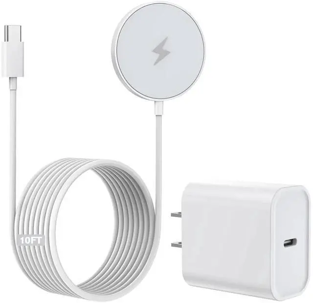 Main image of 10FT Magnetic Wireless Charger 15W Fast Mag-Safe Charger for iPhone 16/15 PD with USB C Fast Charging Block 10 Foot Quick Charge for iPhone 16/16 Pro/Pro Max/15/14/13/12/11/AirPods 3/2/Pro