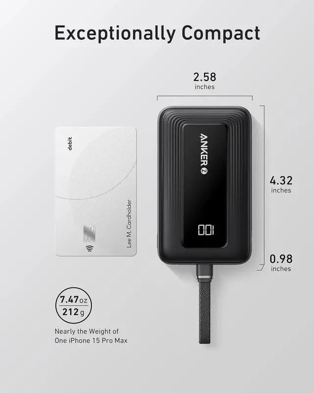 Alt view image 4 of 6 - JAENFONG Portable Charger 10 000mAh 30W Power Bank USB-C in and Out Fast Charging Battery Pack Travel Essential Phone Power Bank for iPhone 16/15 iPad MacBook Galaxy Google and More